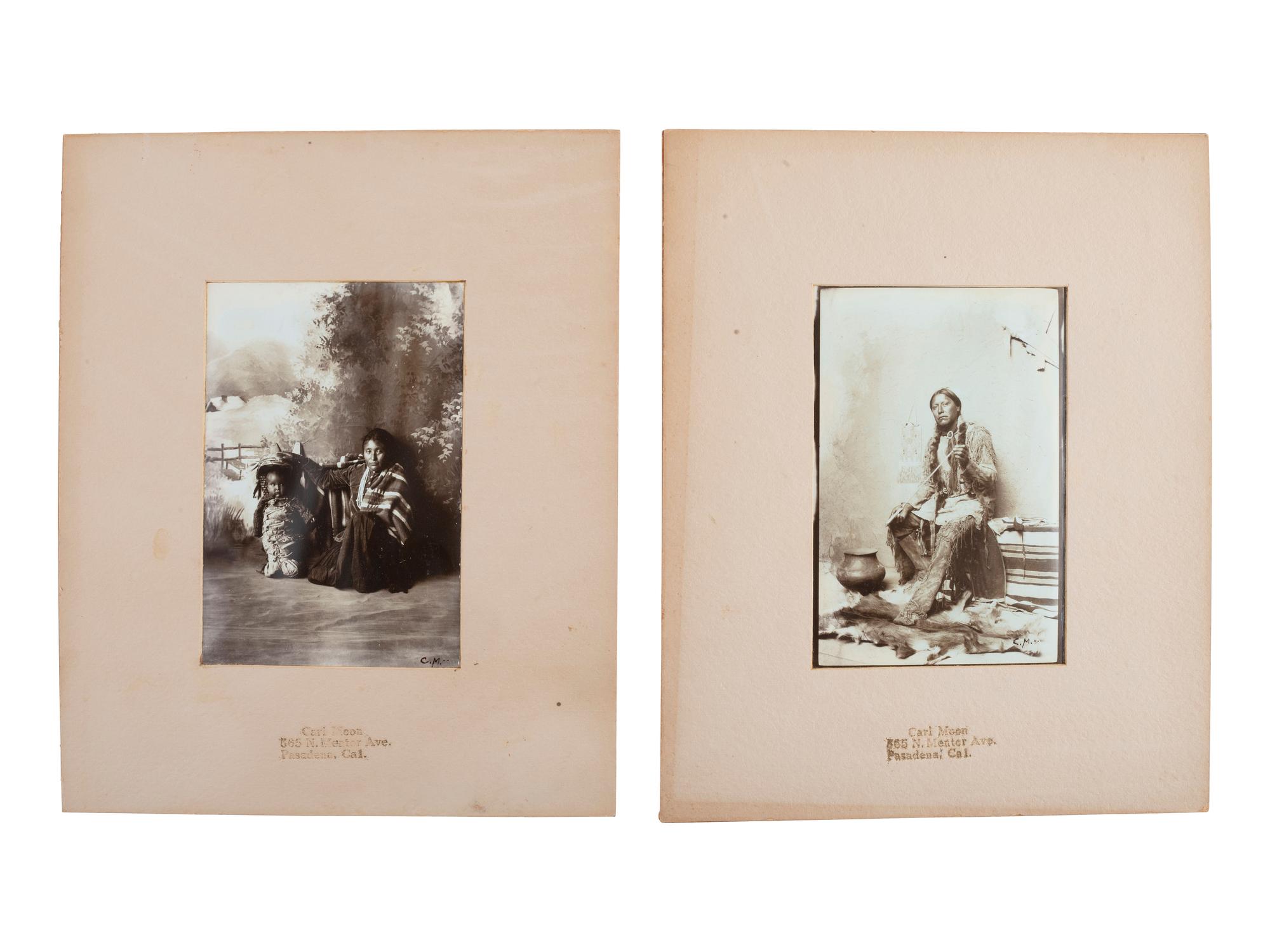 [NATIVE AMERICANS]. MOON, Carl (1879-1948). 3 photographs of Native American subjects.