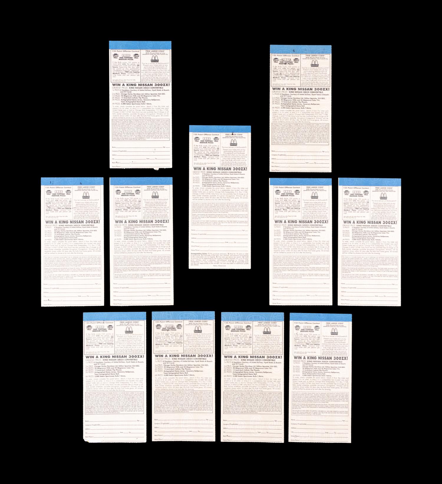 A Group of 11 Michael Jordan Chicago Bulls Tickets from the 1994-95 Season,