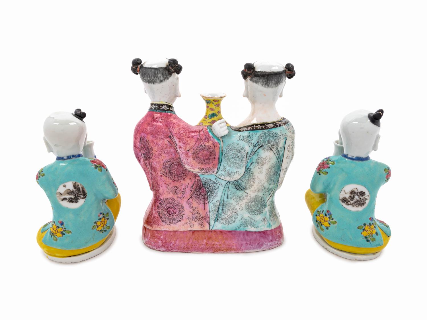 A Group of Chinese Export Porcelain Famille Rose 'Boy' Figures