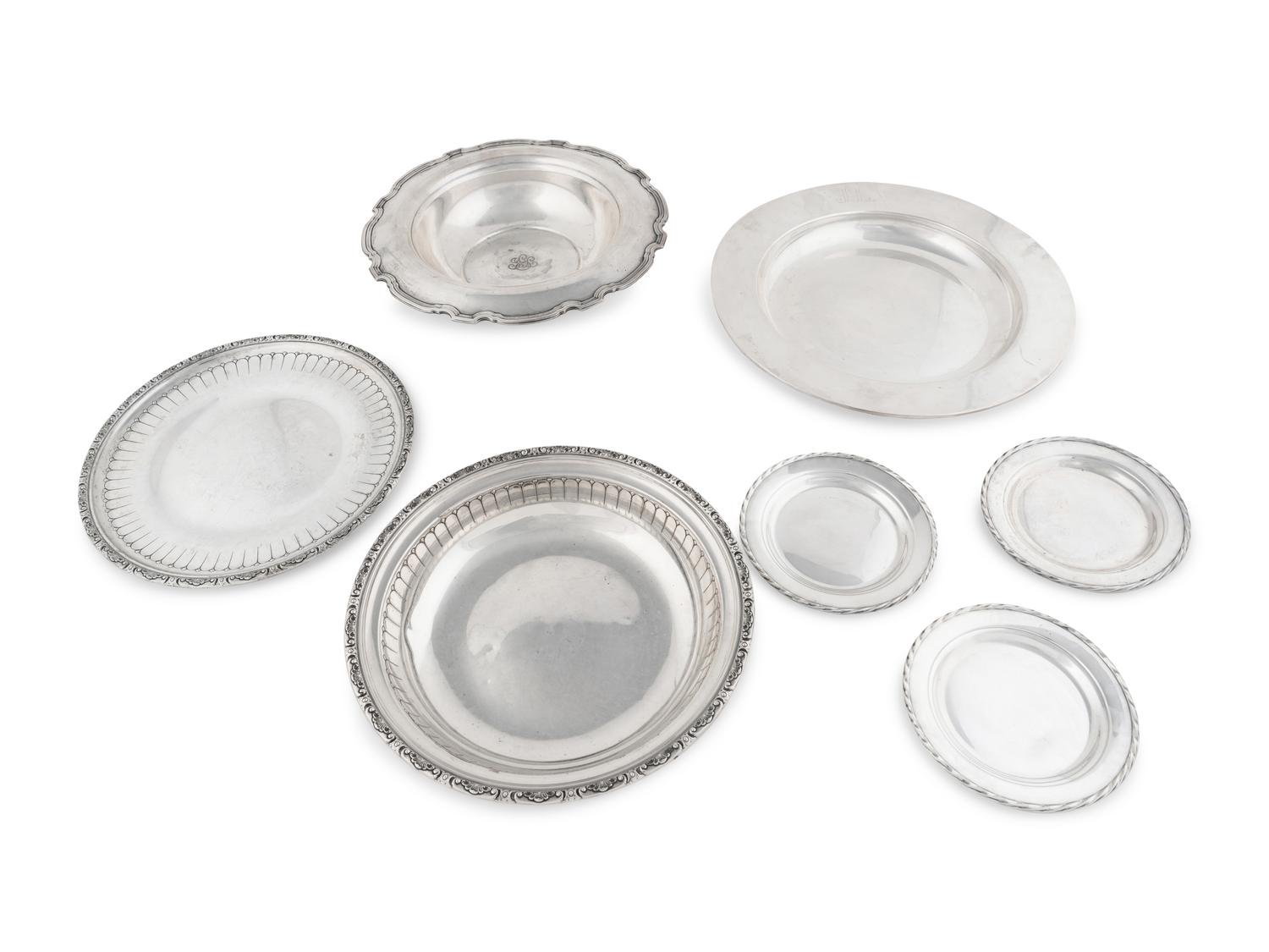 A Group of Seven American Silver Table Articles