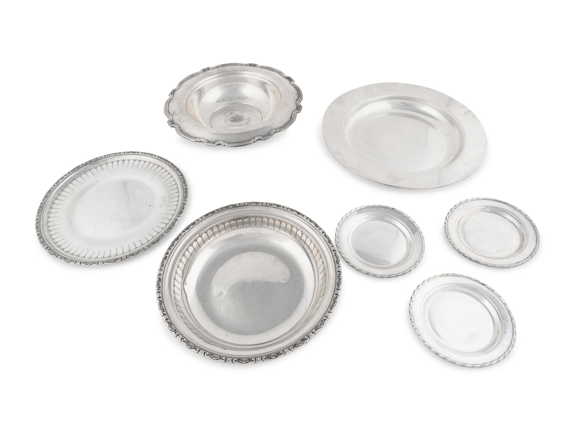 A Group of Seven American Silver Table Articles