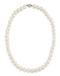 CULTURED PEARL AND DIAMOND NECKLACE
