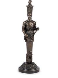 A Pair of Neoclassical Style Bronzed Plaster Herm Lamps