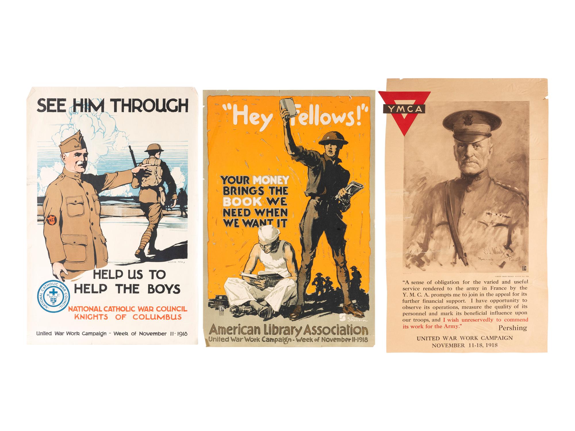 [WORLD WAR I]. A group of 9 posters advertising the United War Work Campaign of 1918, comprising: