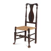A Queen Anne Painted Rush-Seat Side Chair