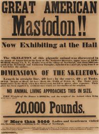 [Warren Mastodon]. Great American Mastodon!! Now Exhibiting at the Hall . Newburgh, NY: n.p., n.d. [ca 1846].