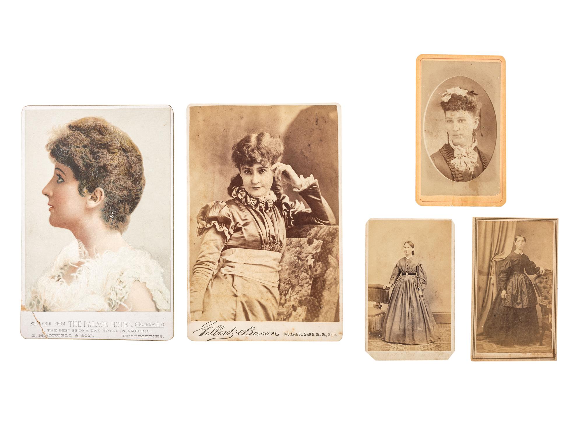 [EARLY PHOTOGRAPHY]. A group of 19 daguerreotypes, ambrotypes, tintypes, and CDVs featuring women, a family, and couples, highlighted by half plate daguerreotype of a young couple.