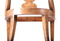 Four Brass Inlaid Walnut Gondola Chairs