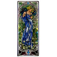 A Mark Bogenrief "Contemplating Lady" Stained Glass Window 43.75" W x 104.75" H — United States, 2014