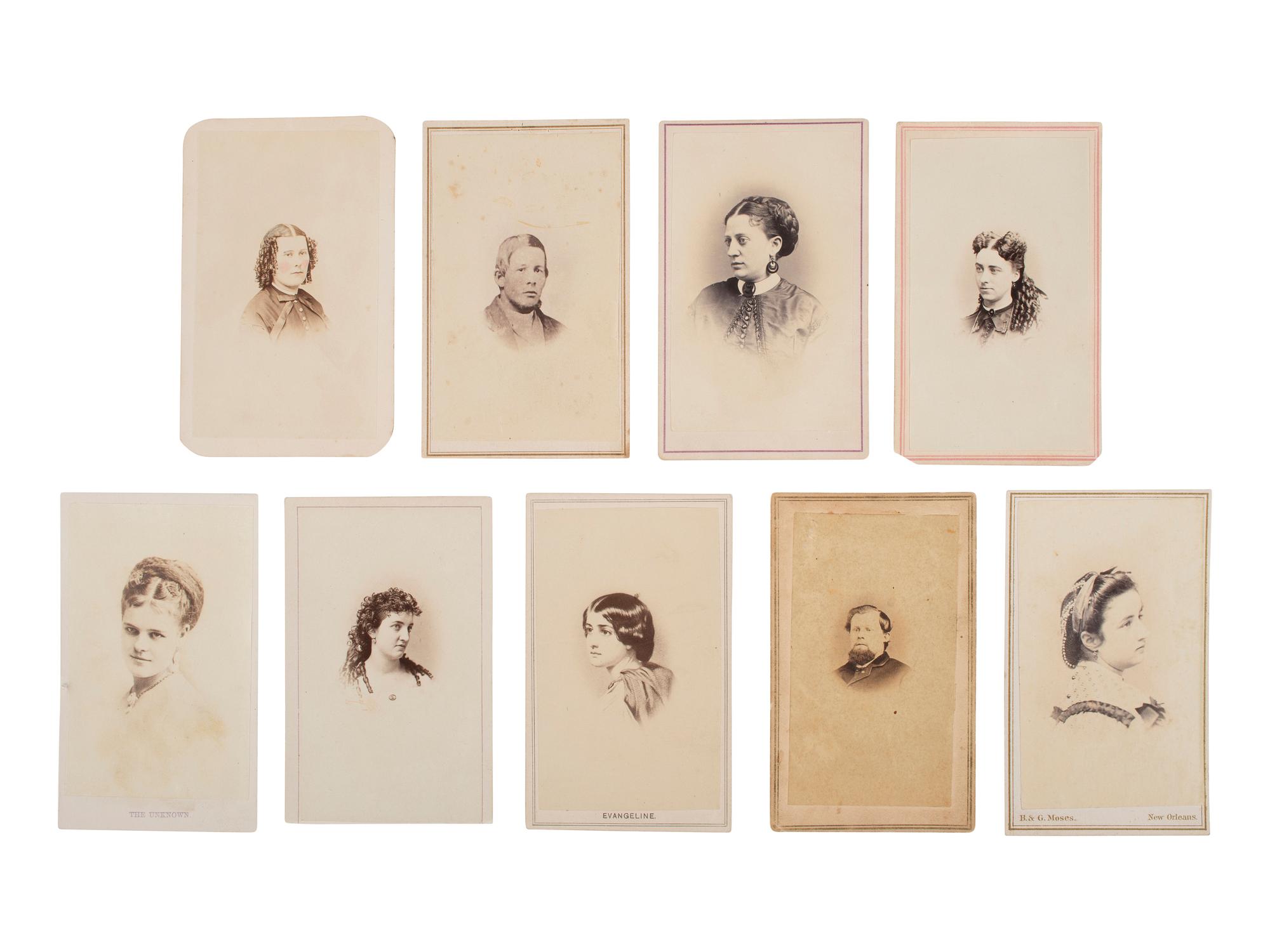 [EARLY PHOTOGRAPHY]. 50+ Civil War-period CDVs of men, women, and children.
