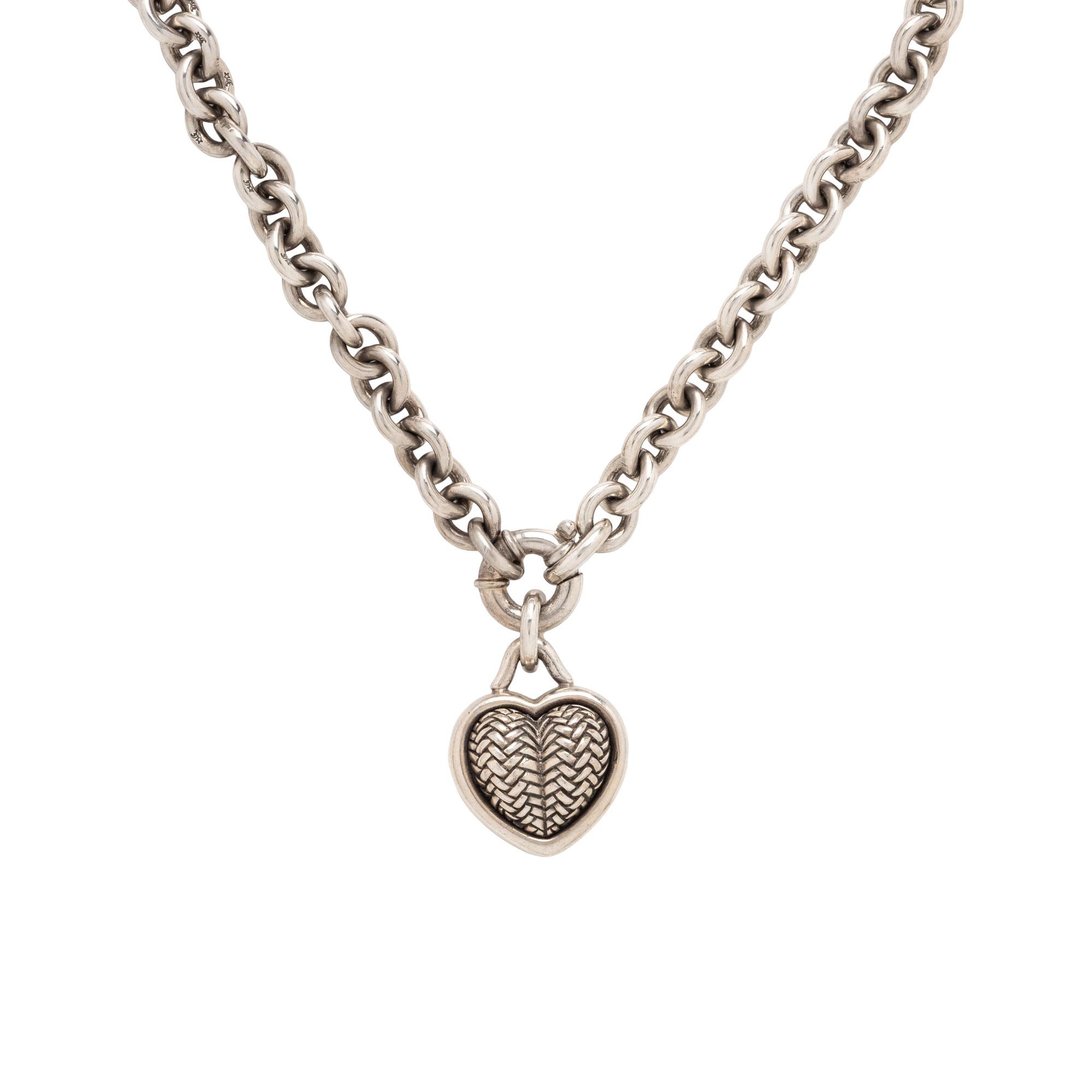 Kieselstein-Cord, Sterling Silver Heart Necklace and Earrings
