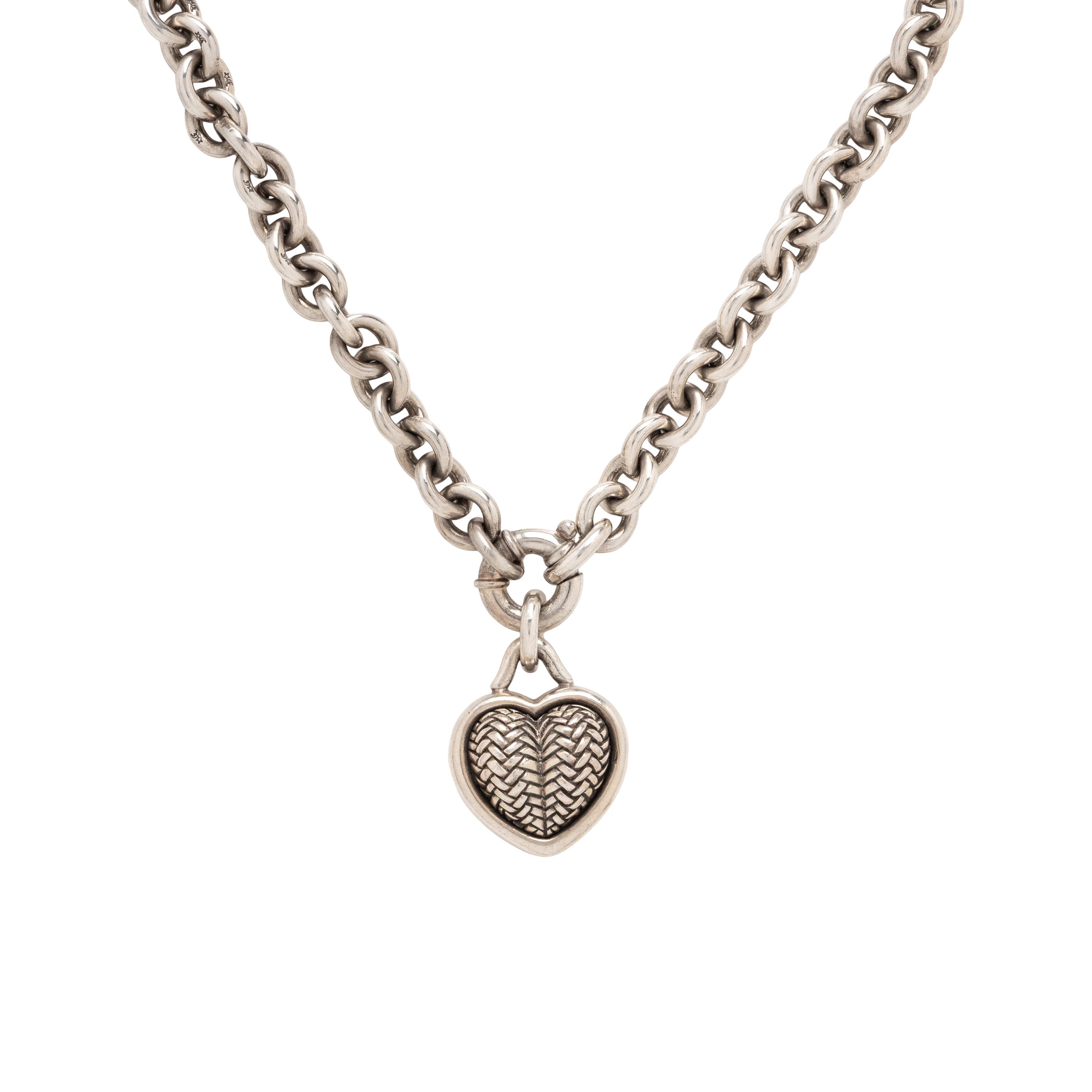 Kieselstein-Cord, Sterling Silver Heart Necklace and Earrings