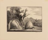 A group of six American prints (Emile Gruppe, Country Scene with Houses ; Nathan Margolies, Cornhuskers ; Leo Meissner, Jeter Spivey's Place ; Darwin Musselman, Going Home ; Thomas Nason, Haystacks ; Julius Tanzer, New England Yard )