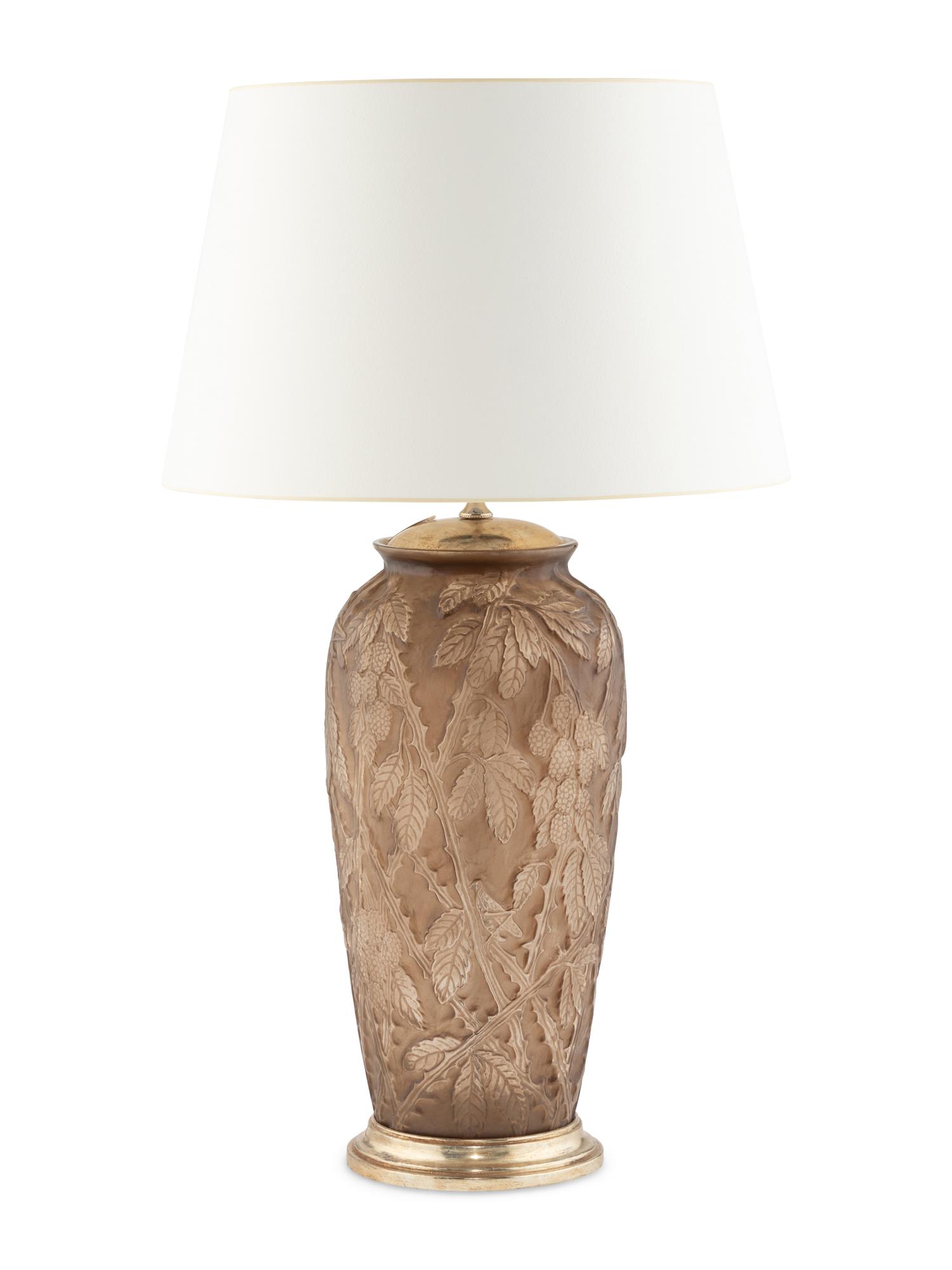 A Cast Glass Table Lamp