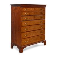 A Chippendale Tiger Maple Chest of Drawers
