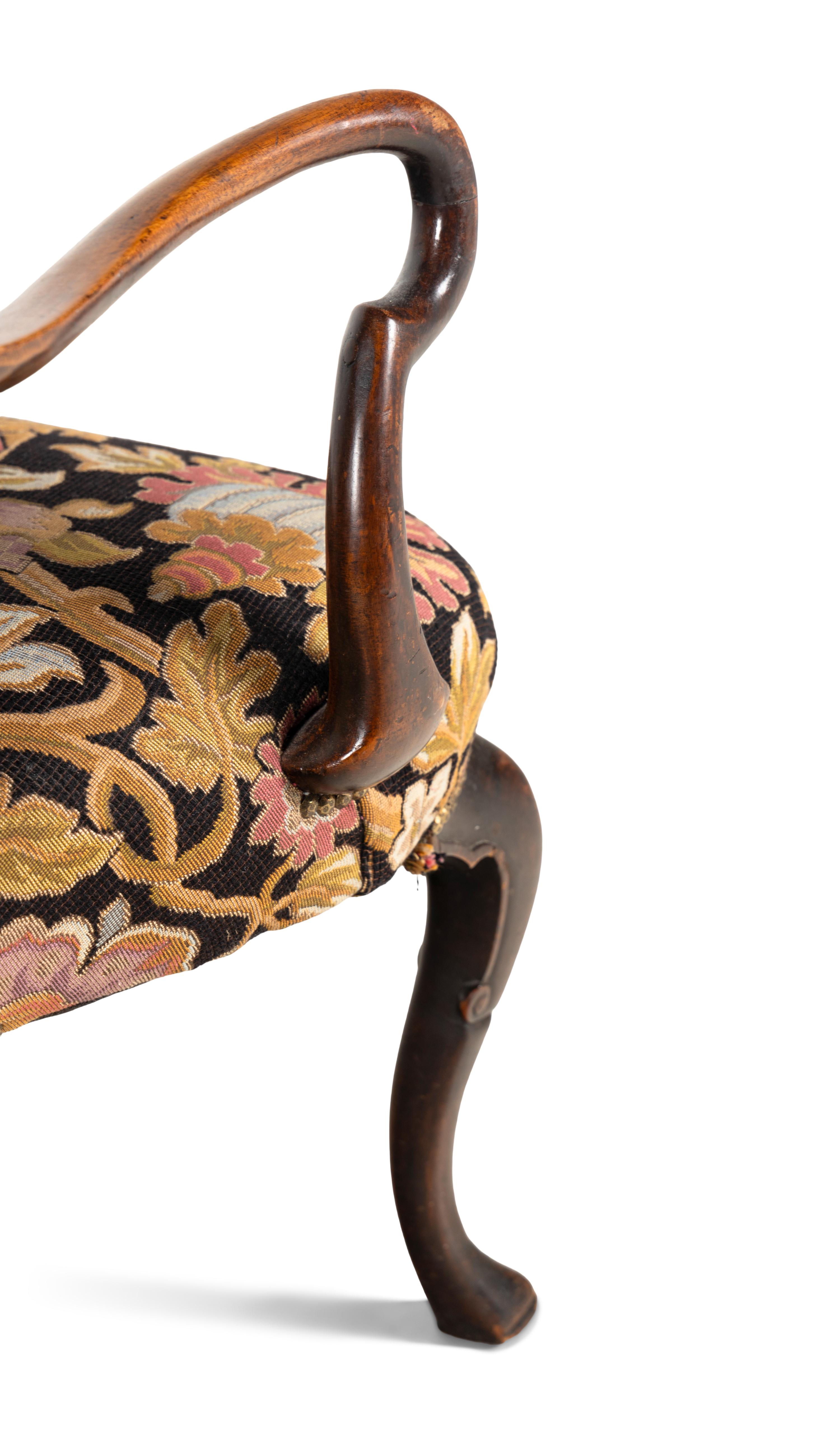 Two Queen Anne Walnut Armchairs