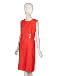 Norman Norell, Coral Linen Dress, 1960's