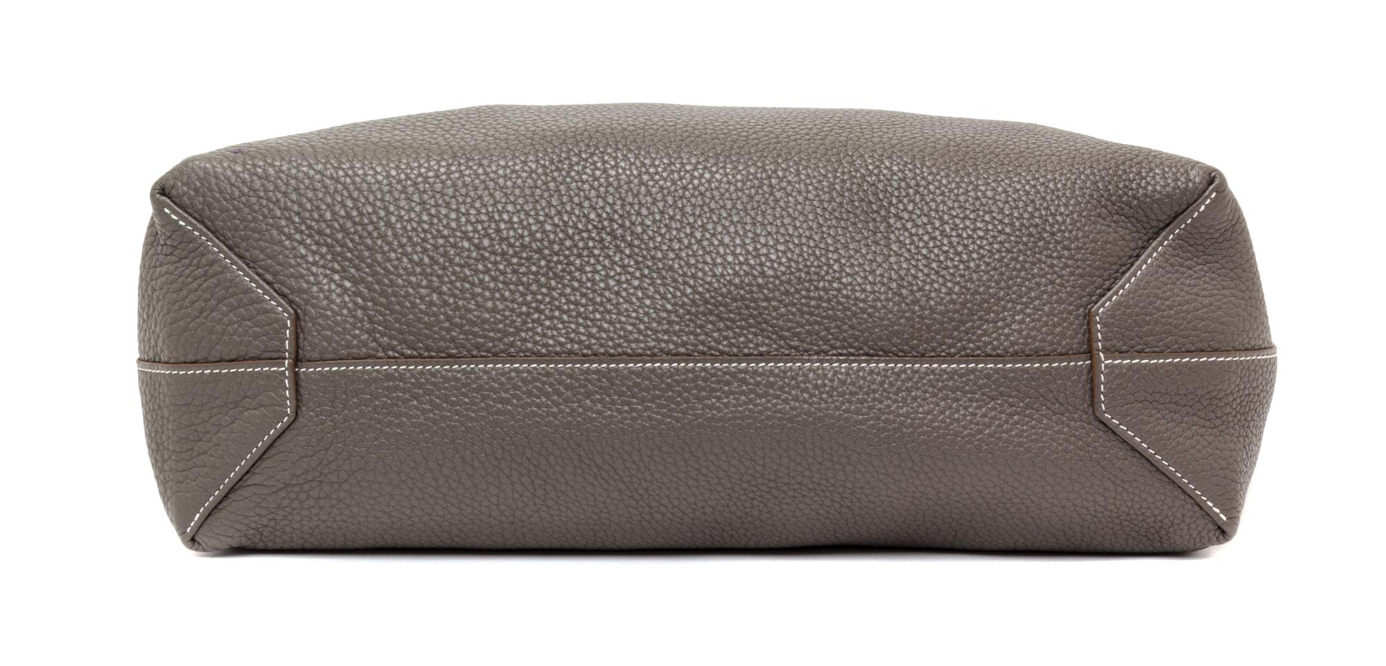 An Hermes Etoupe/Ebene 45cm Taurillon Clemence Double Sens Tote, 17.5" x 15.5" x 5".