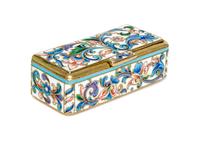 A Russian Enameled Silver Box, Moscow, 1896-1908, of rectangular form with floral decoration.