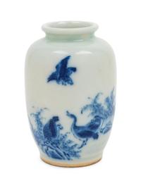 A Small Chinese Blue and White Porcelain Jar
