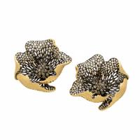 Siera, Colored Diamond and Yellow Gold Floral Earrings