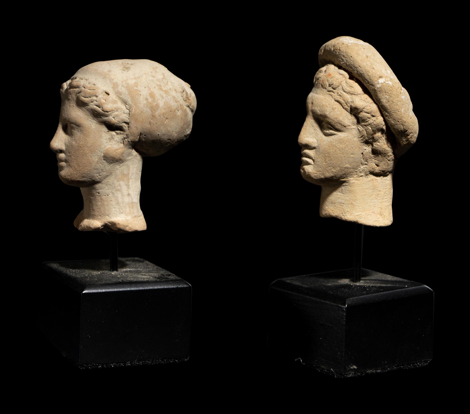Two Hellenistic Terracotta Female Heads