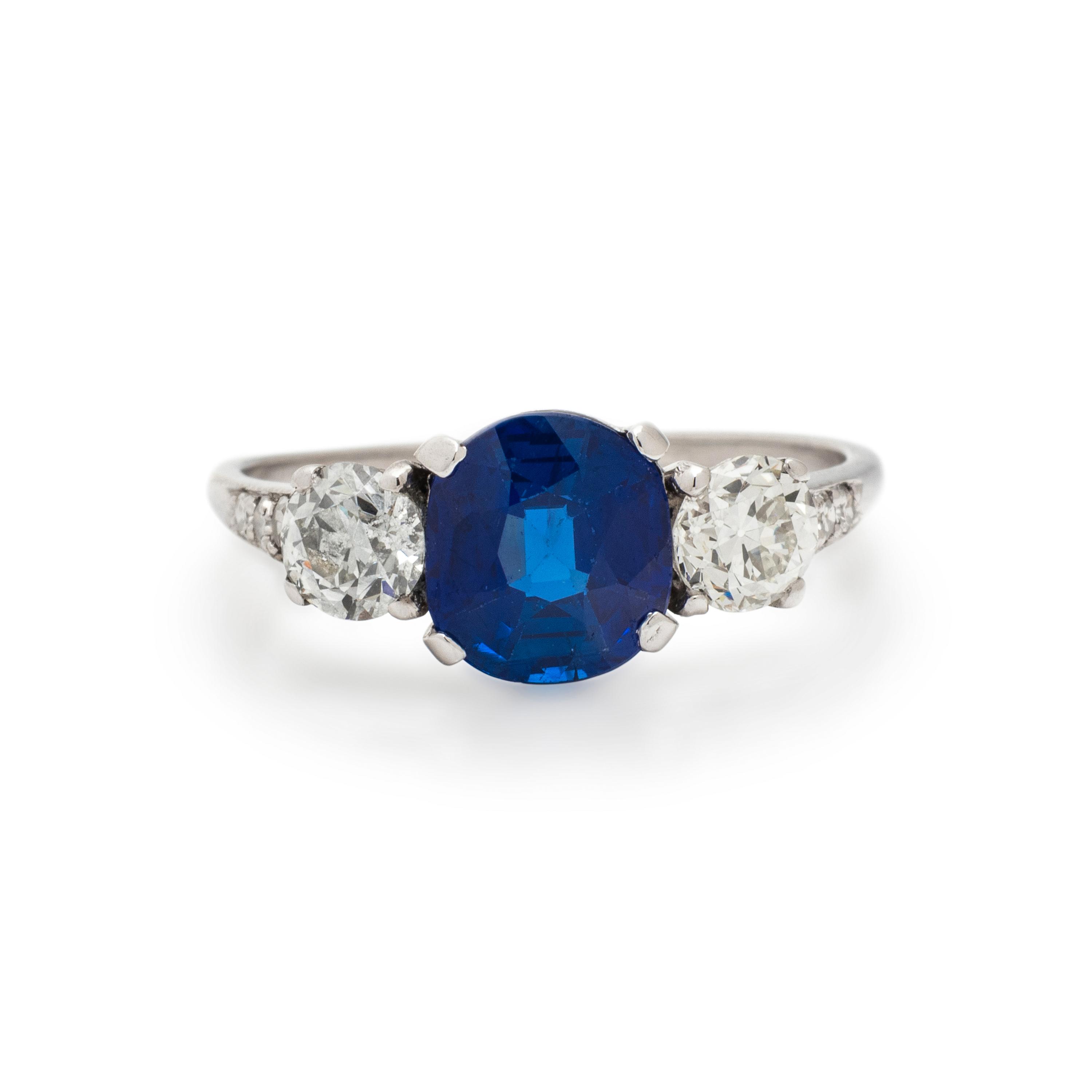 TIFFANY & CO., KASHMIR SAPPHIRE AND DIAMOND RING