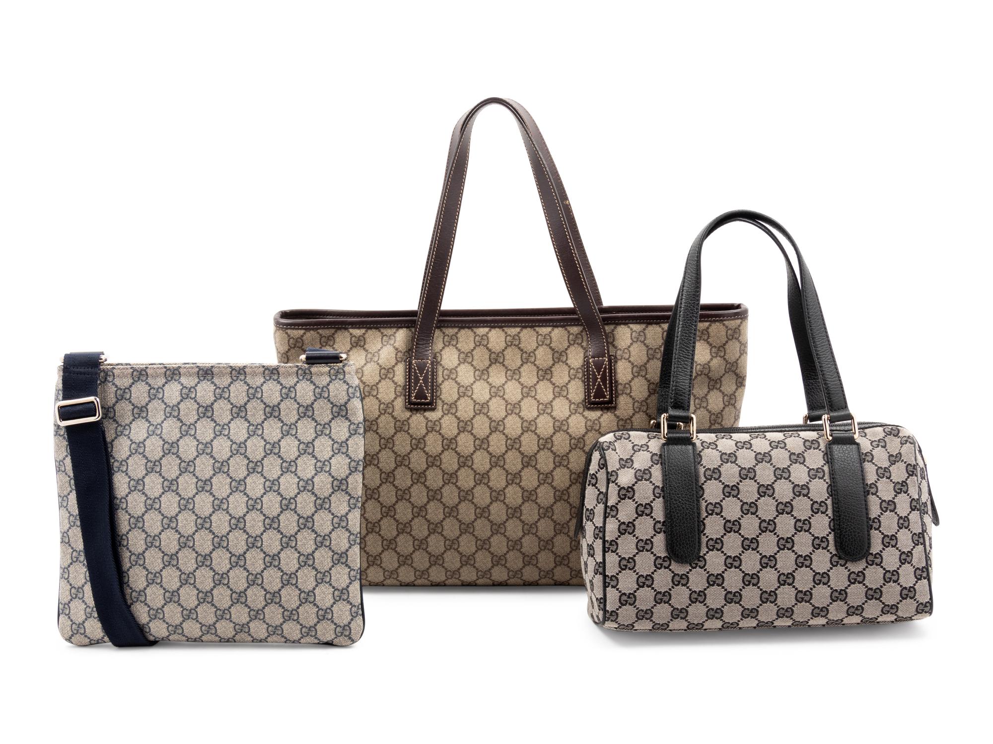 Three Vintage Gucci Monogram Bags, 1970-90s
