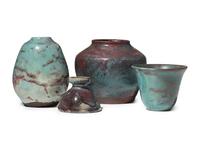 Four Jugtown Pottery Chinese Vases