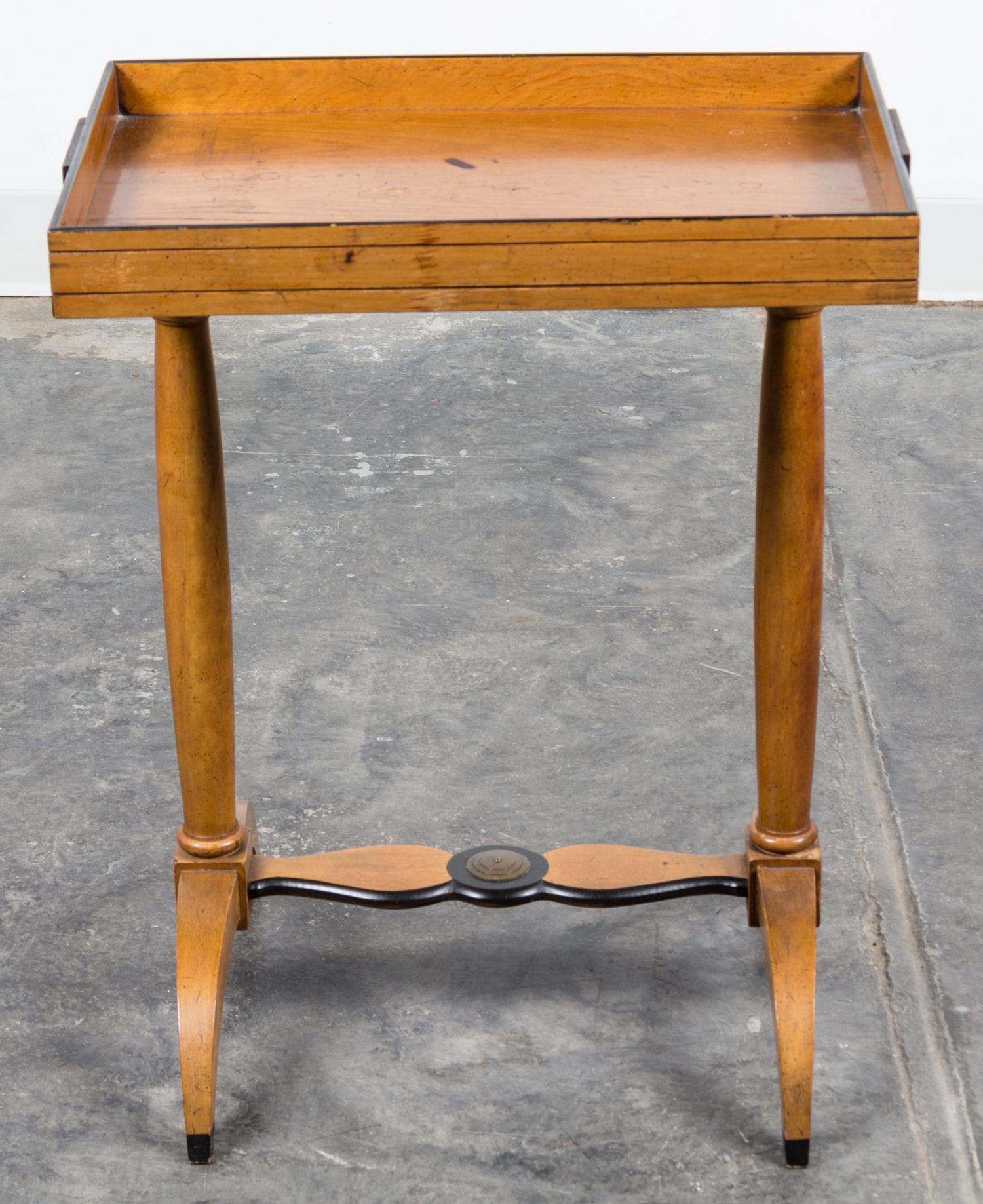 A Biedermeier Style Work Table Height 23 x width 18 x depth 12 inches.