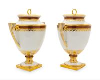 A Pair of Vienna Porcelain Fruit Coolers