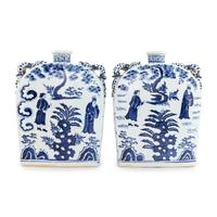 A Pair of Chinese Porcelain Flask-Form Vases