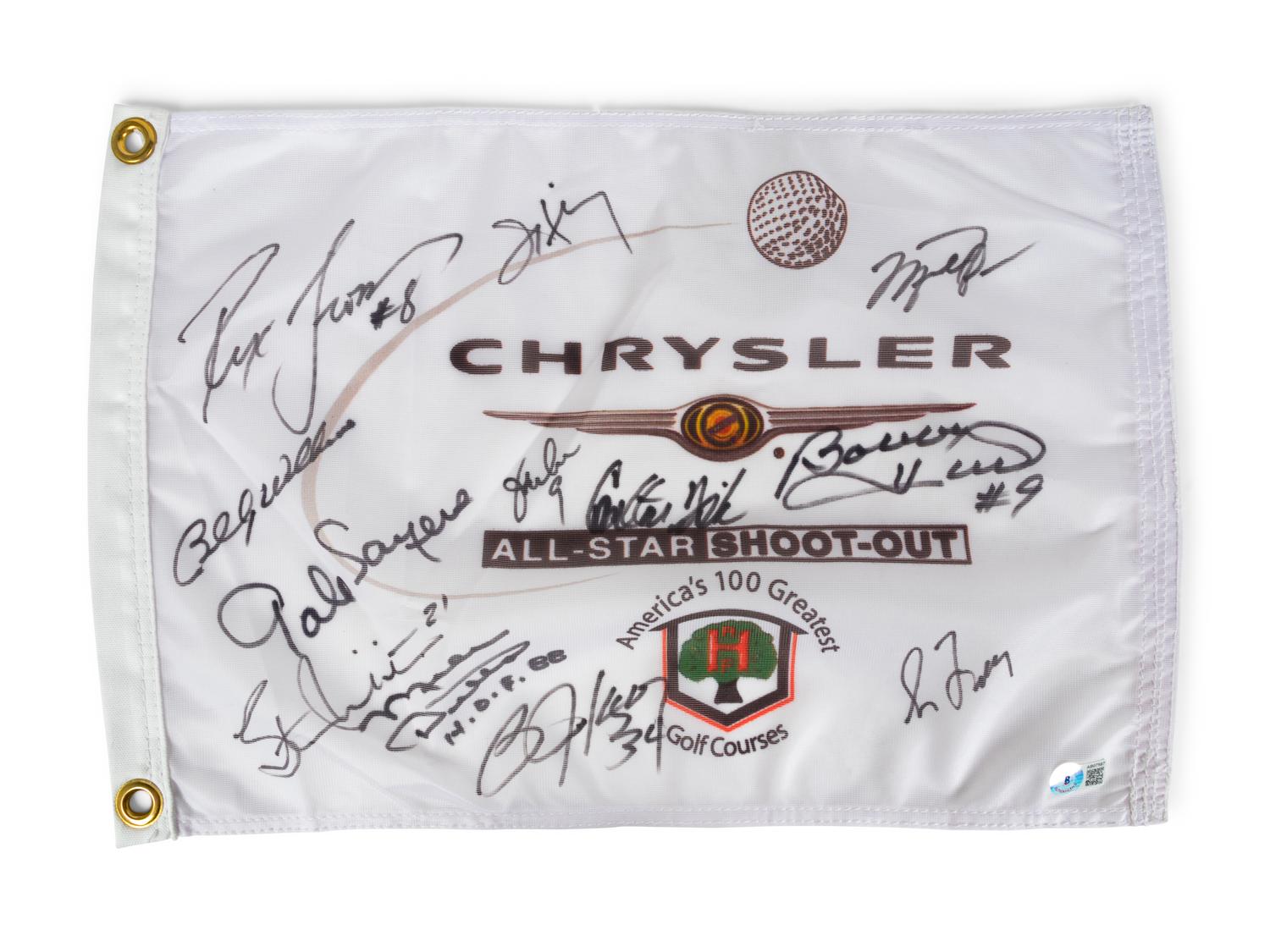 A 2004 Chrysler All-Star Golf Shootout Signed Autograph Golf Flag Including Michael Jordan (Beckett Authentication Services BAS Certified),