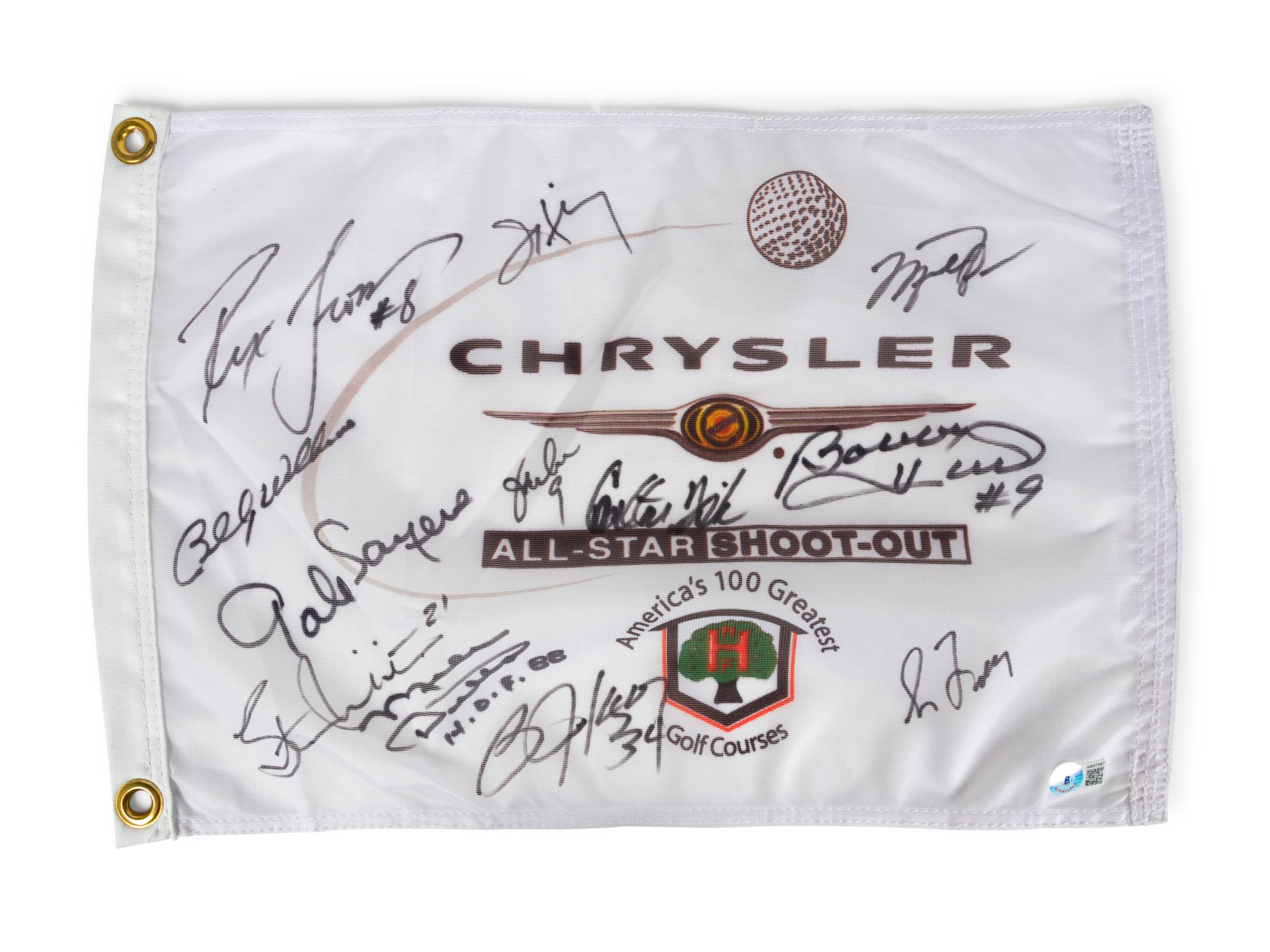 A 2004 Chrysler All-Star Golf Shootout Signed Autograph Golf Flag Including Michael Jordan (Beckett Authentication Services BAS Certified),