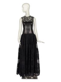 Valentino Gown in Black Leather and Lace, 2012