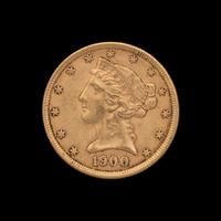 A 1900 Liberty Head $5 Gold Coin