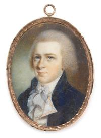 John Ramage (Irish/American, 1748-1802) miniature portrait of a gentleman, circa 1790