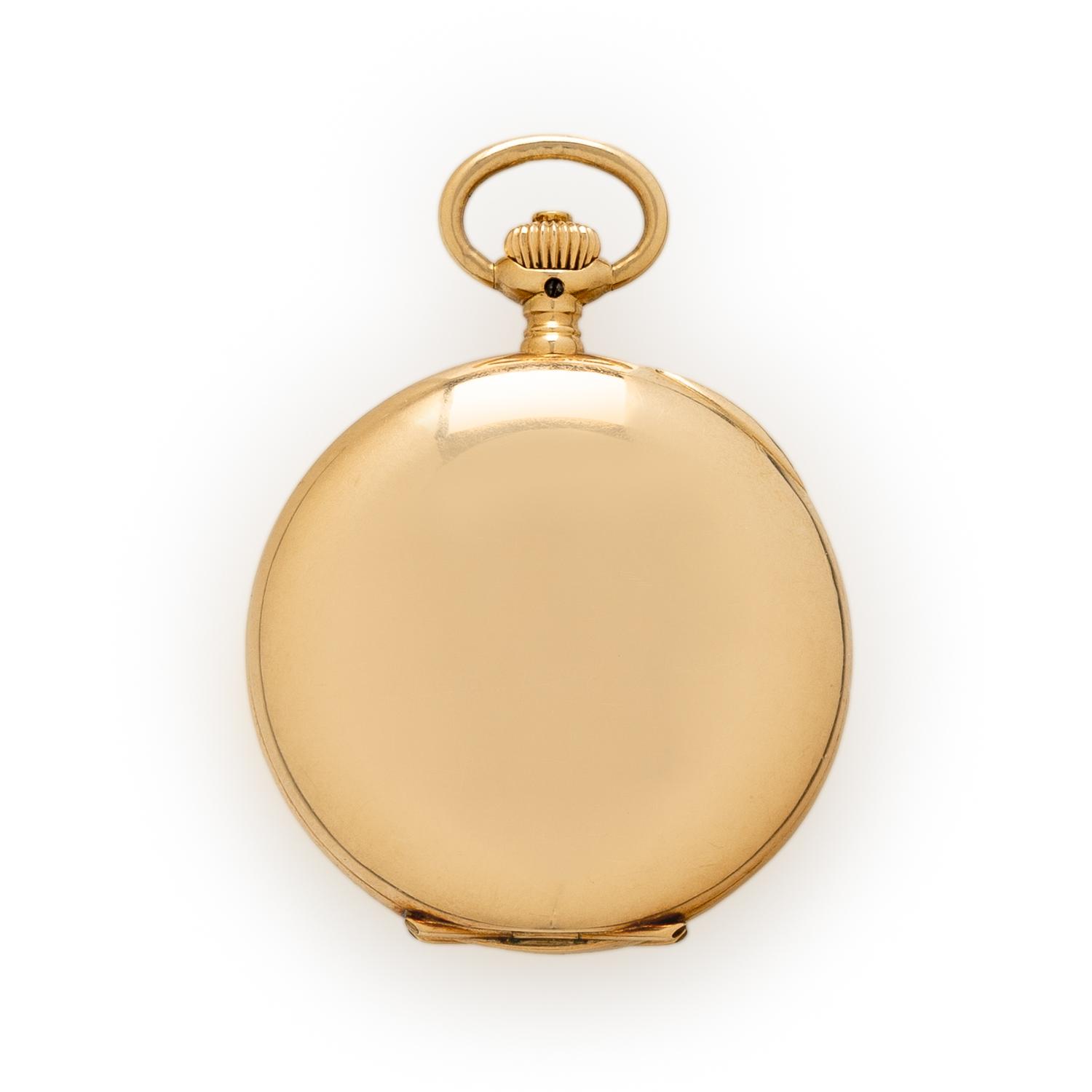R&G ELFSTROM AND IWC, 14K YELLOW GOLD HUNTER CASE POCKET WATCH