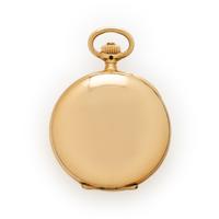 R&G ELFSTROM AND IWC, 14K YELLOW GOLD HUNTER CASE POCKET WATCH