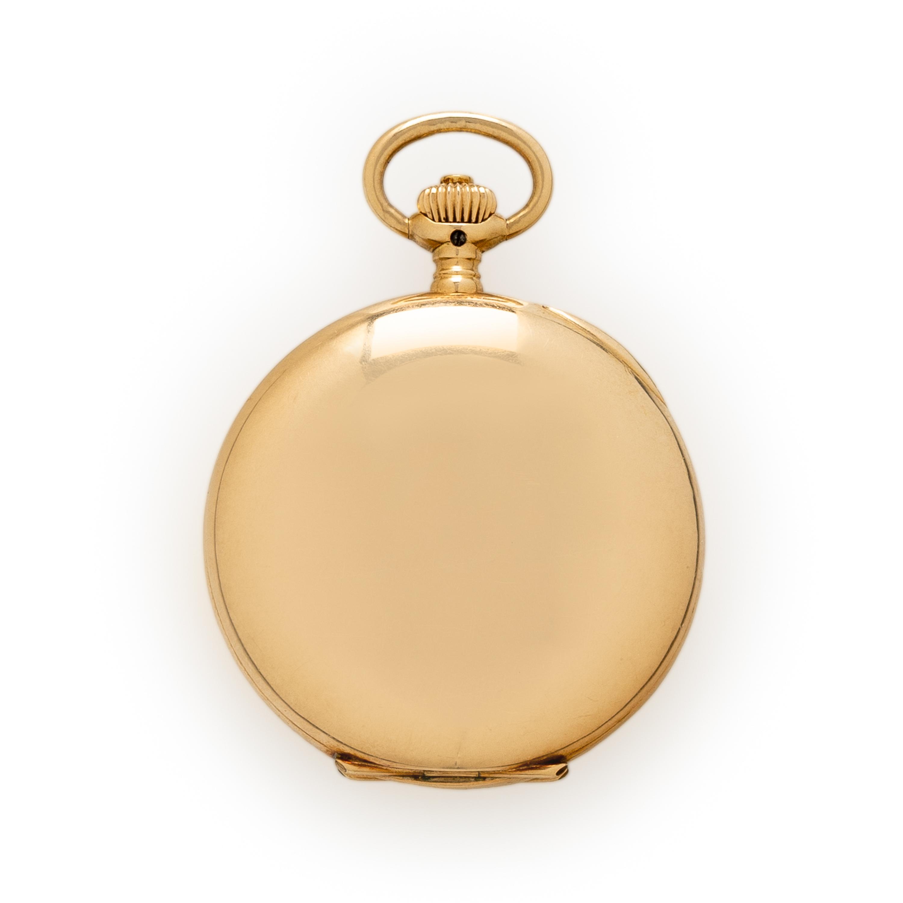 R&G ELFSTROM AND IWC, 14K YELLOW GOLD HUNTER CASE POCKET WATCH
