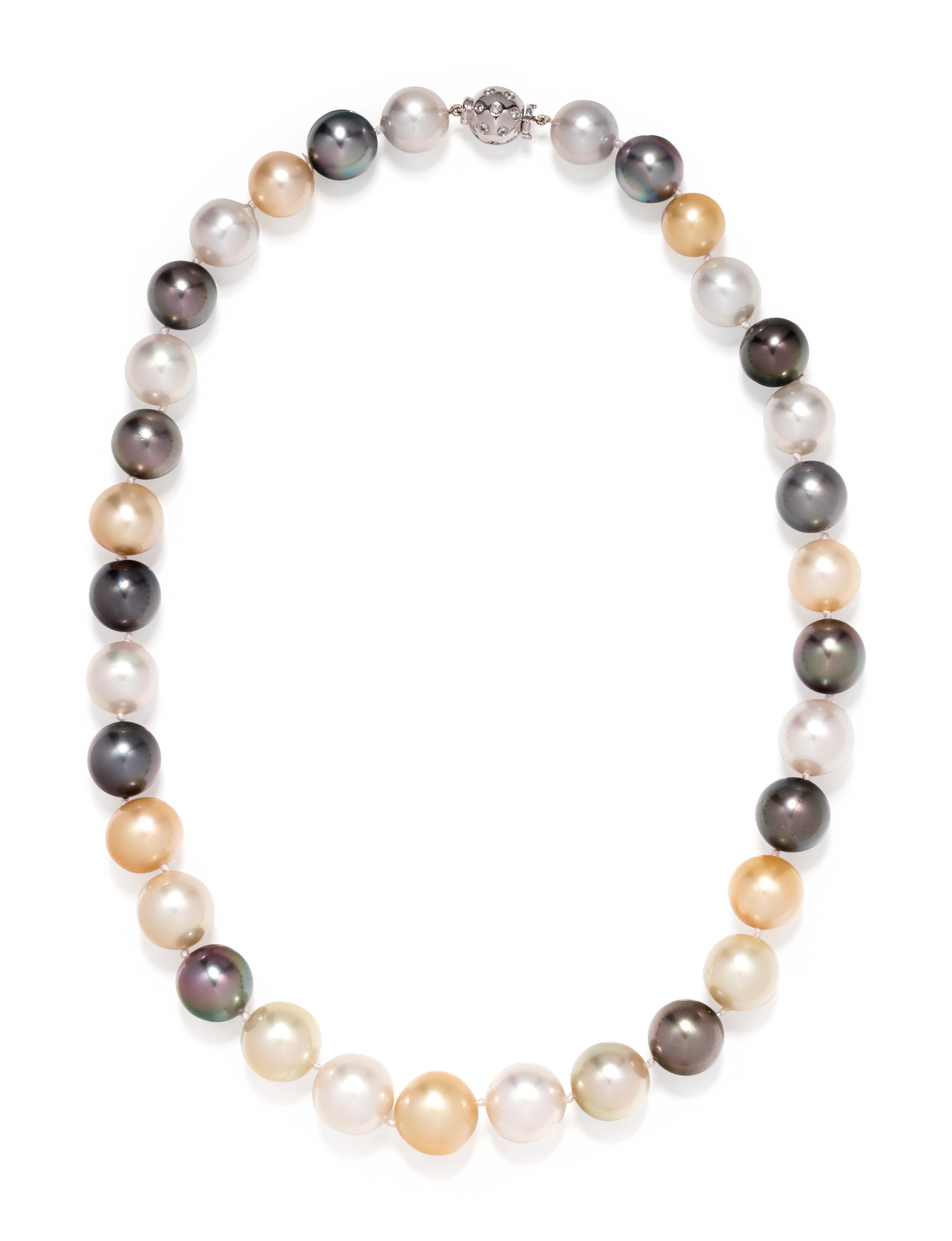 CULTURED MULTICOLOR SOUTH SEA AND TAHITIAN PEARL NECKLACE