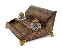 A French Tortoise Shell Inlaid Boulle Marquetry Standish