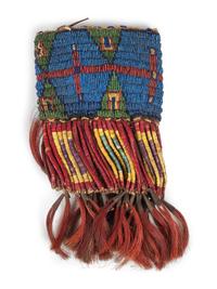 Sioux Beaded and Quilled Buffalo Hide Arm Band, Single