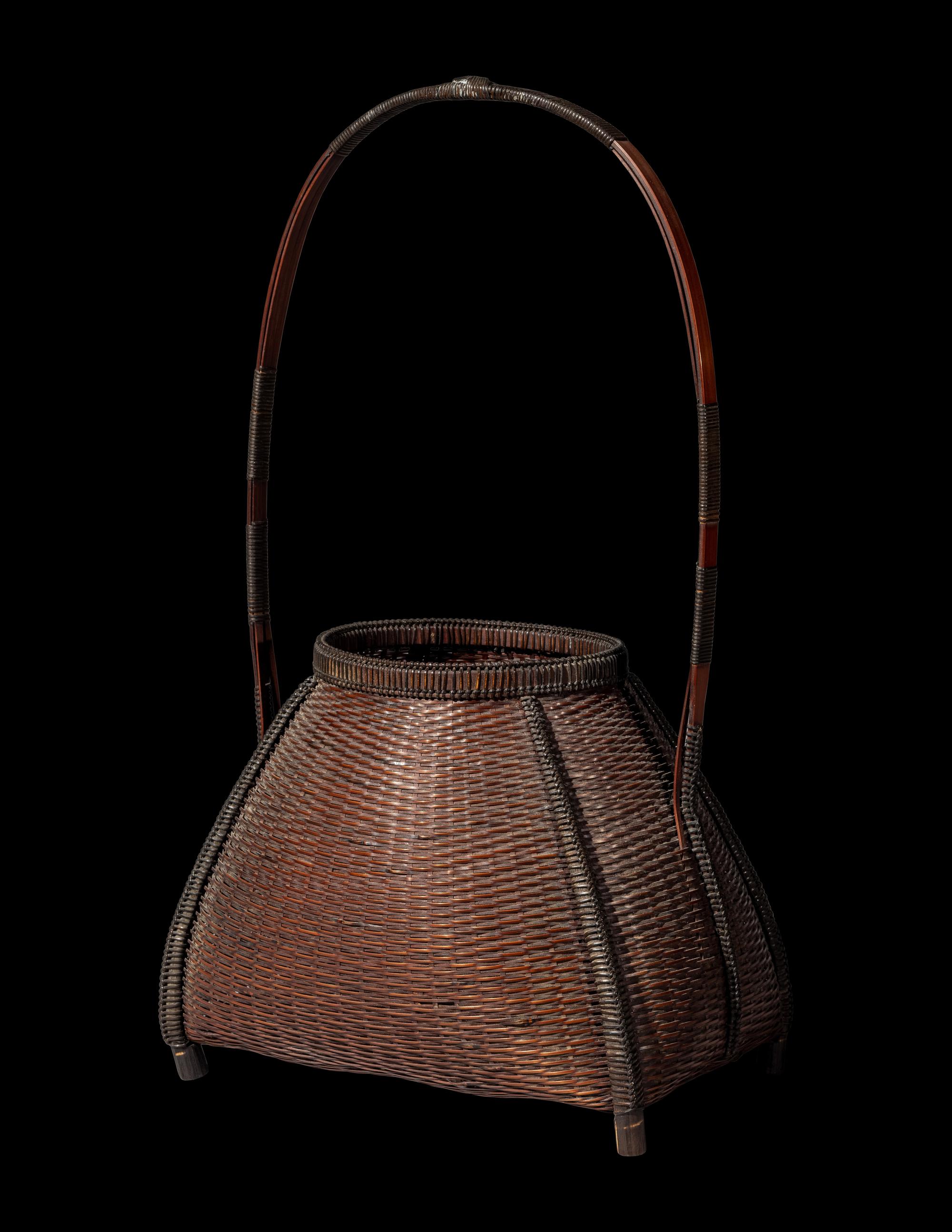 A Japanese Ikebana Bamboo Basket