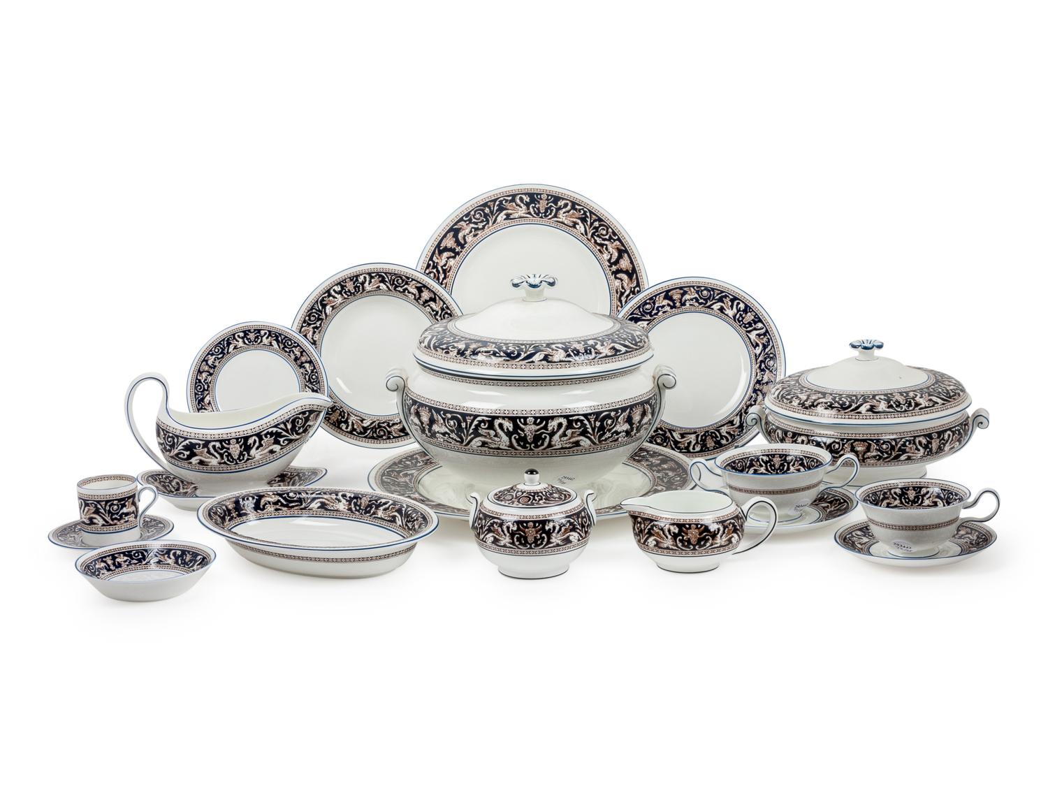 A Wedgwood Porcelain Dinner Service for Twelve