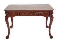 A Georgian Style Carved Mahogany Writing Table