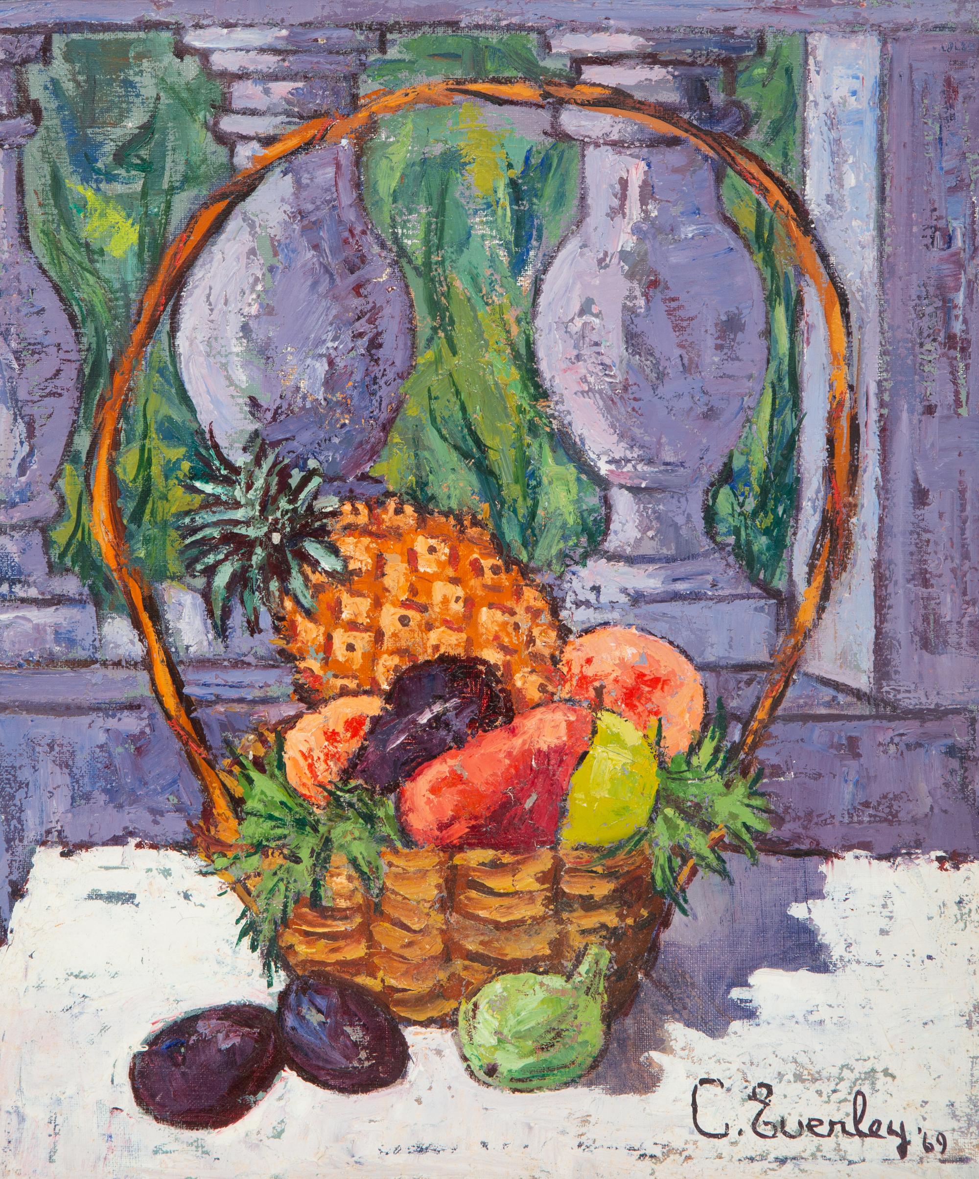 Panier de Fruit Devant Balustrade and Still Life with Pineapple (two works)