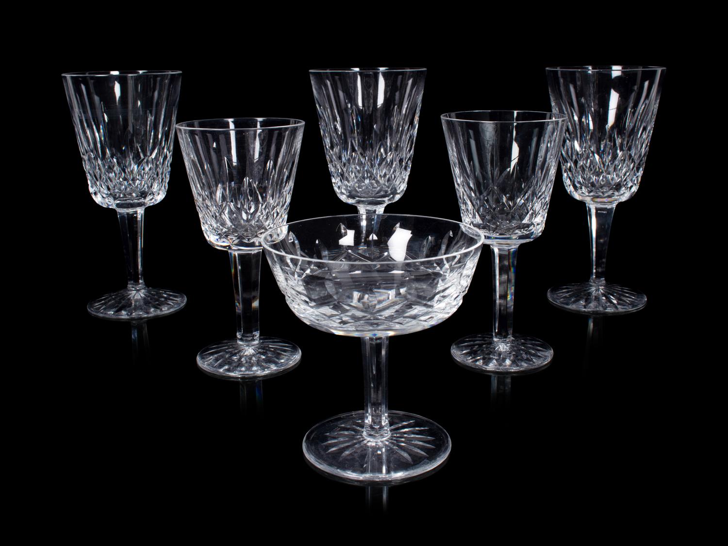 A Waterford Lismore Cut Glass Stemware Service