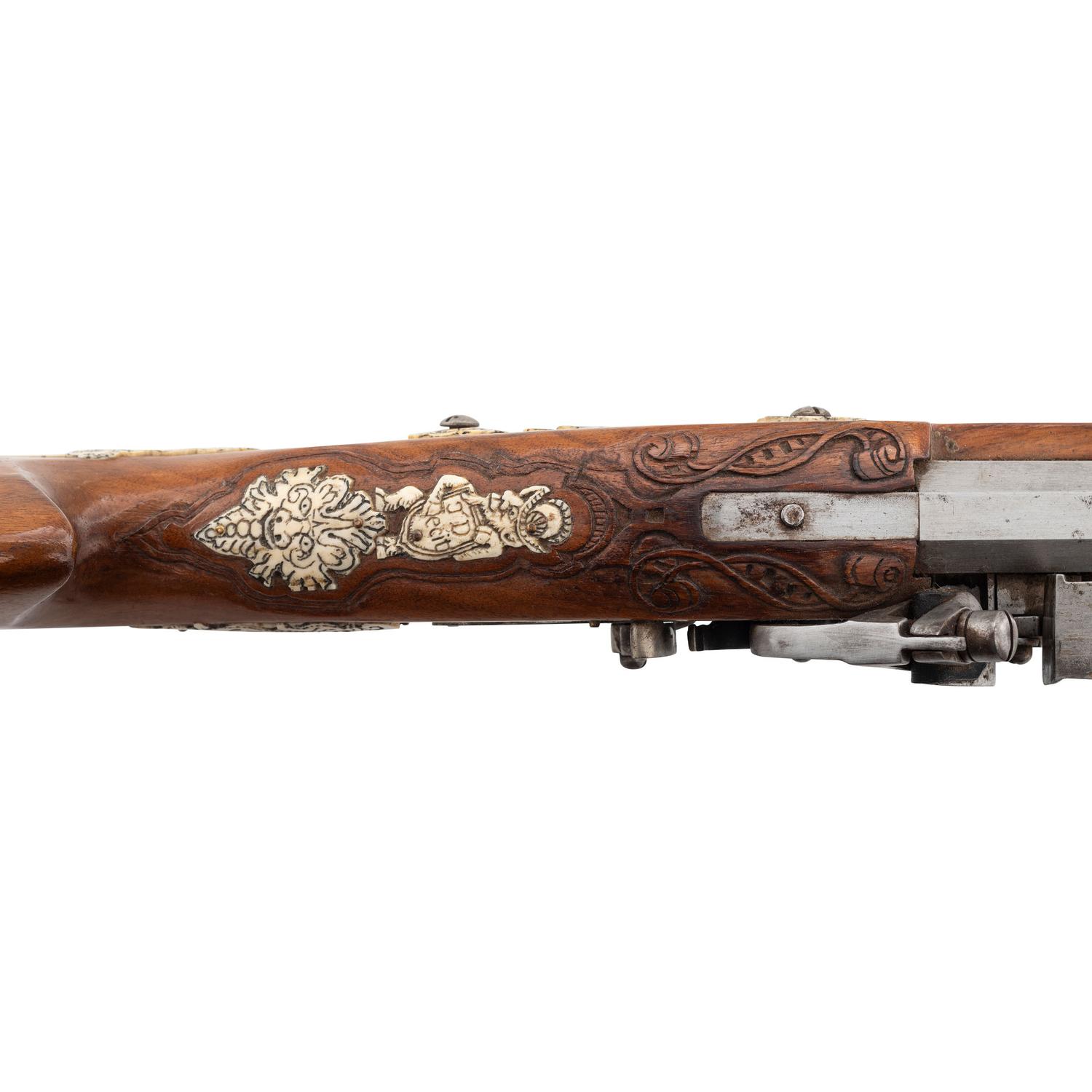 Contemporary Flintlock Musket with Folkloric Hunting Motifs
