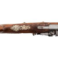 Contemporary Flintlock Musket with Folkloric Hunting Motifs